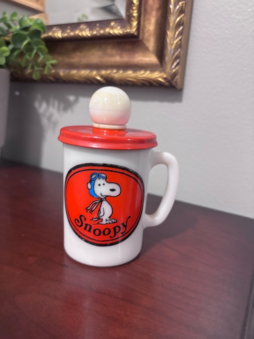 Snoopy Ceramic Jar with Lid 1969 Liquid Soap.